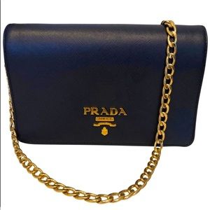 Prada Saffiano Crossbody Wallet